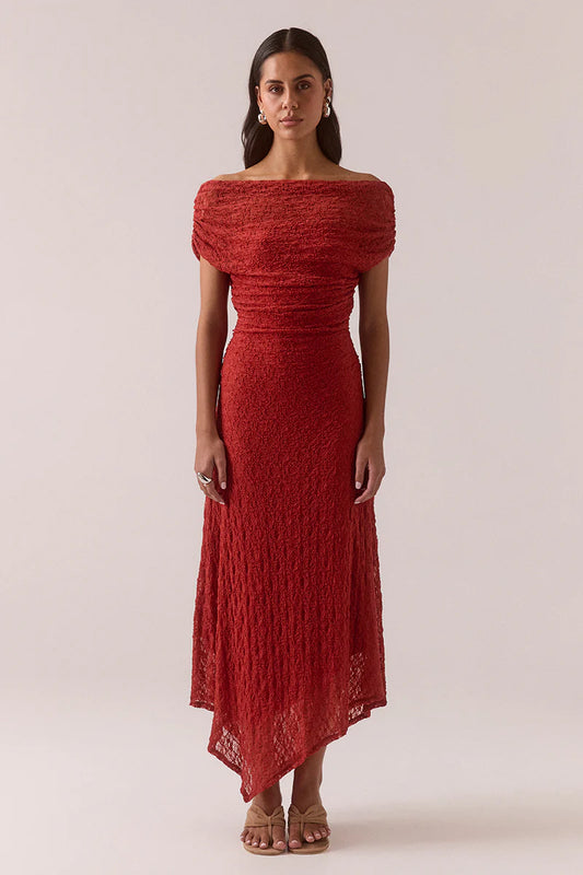 Aalia Lace Dress - Blood Orange | Sovere