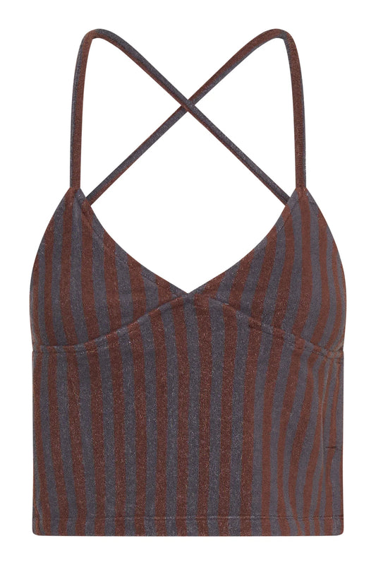 Peggy Backless Top - Steel Stripe | Highrack Studios