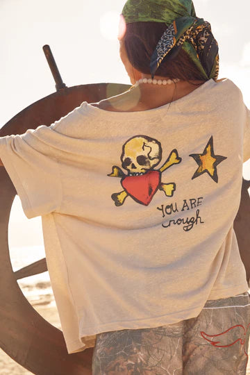 Bad to the Bone Off the Shoulder Tee - Sand | Sabbi