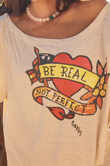 Bad to the Bone Off the Shoulder Tee - Sand | Sabbi