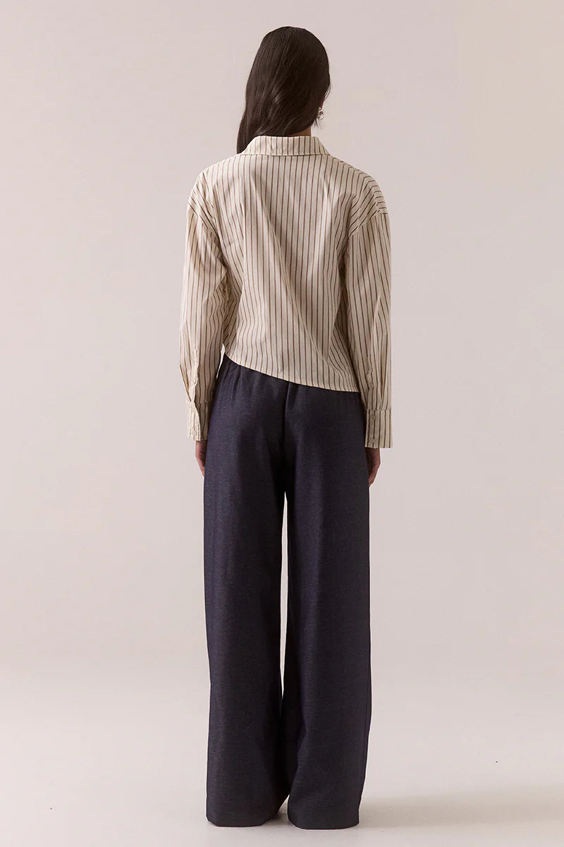 Taven Shirt - Latte Stripe | Sovere