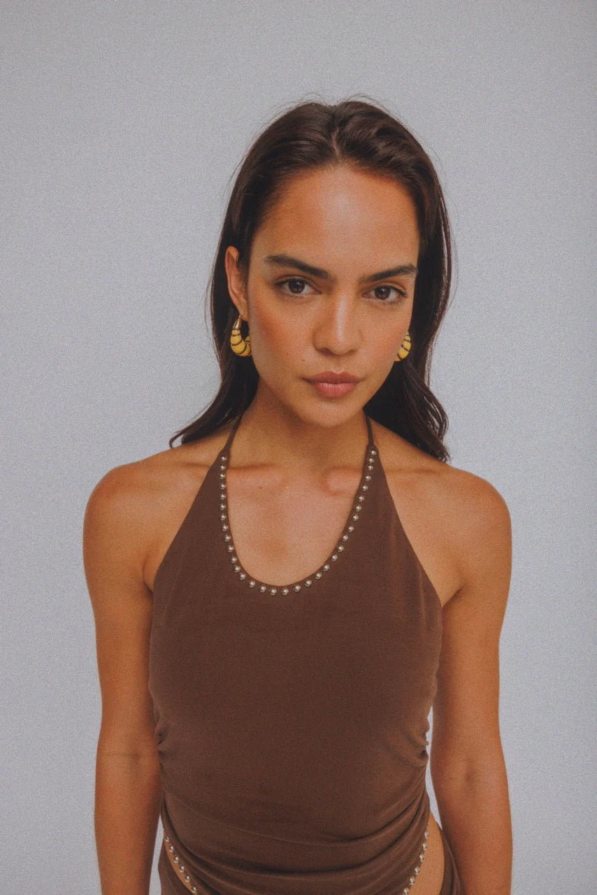 Piero Halter Top - Chocolate | The Wolf Gang