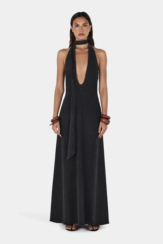 Rae Maxi Dress - Charcoal | Hansen & Gretel