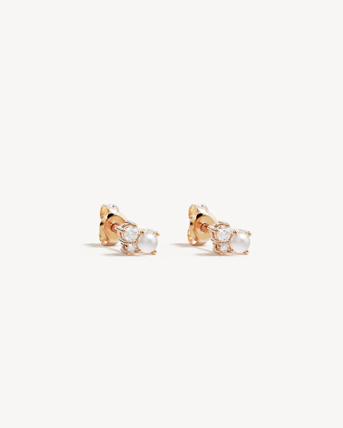 18k Gold Vermeil Love in Stillness Pearl Stud Earrings | By Charlotte