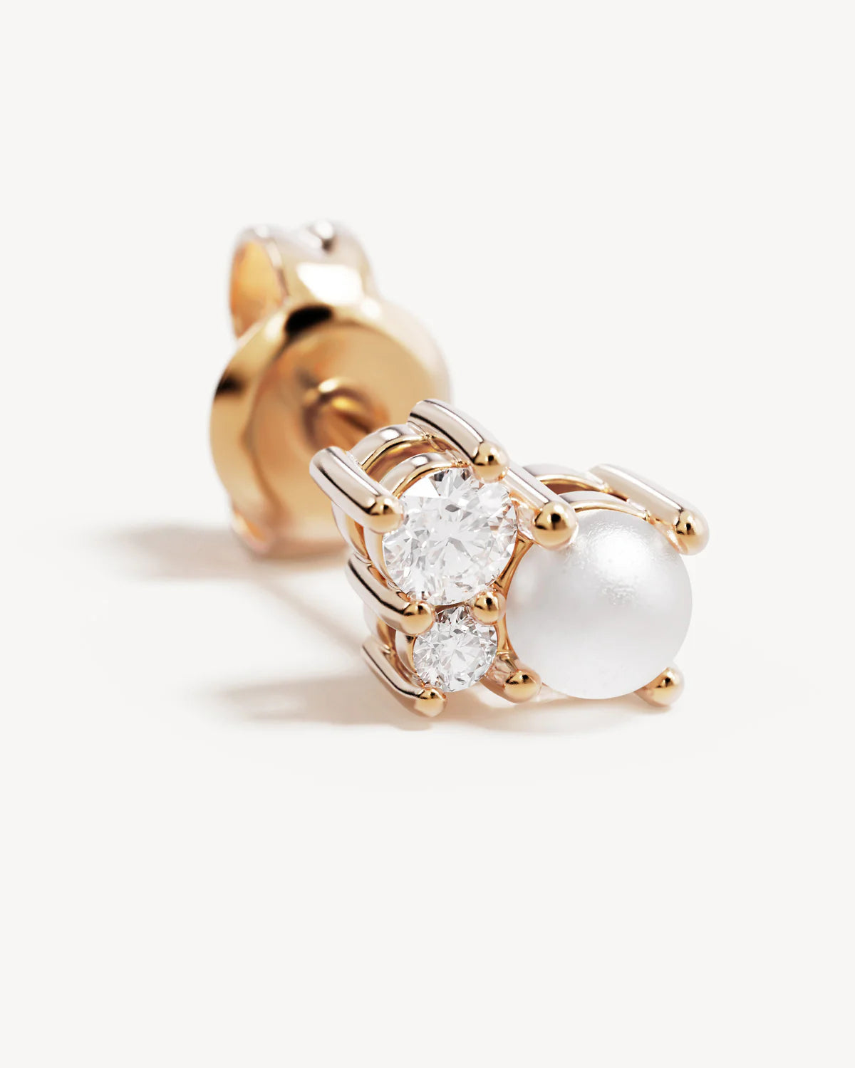 18k Gold Vermeil Love in Stillness Pearl Stud Earrings | By Charlotte