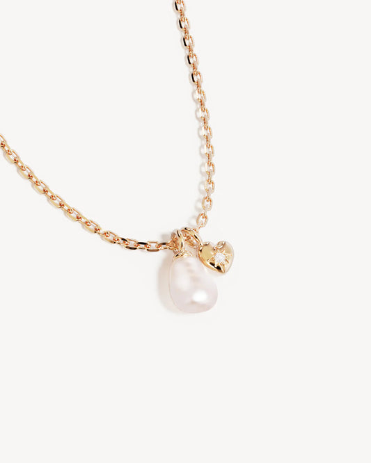 18k Gold Vermeil Under the Moonlight Pearl Necklace | By Charlotte