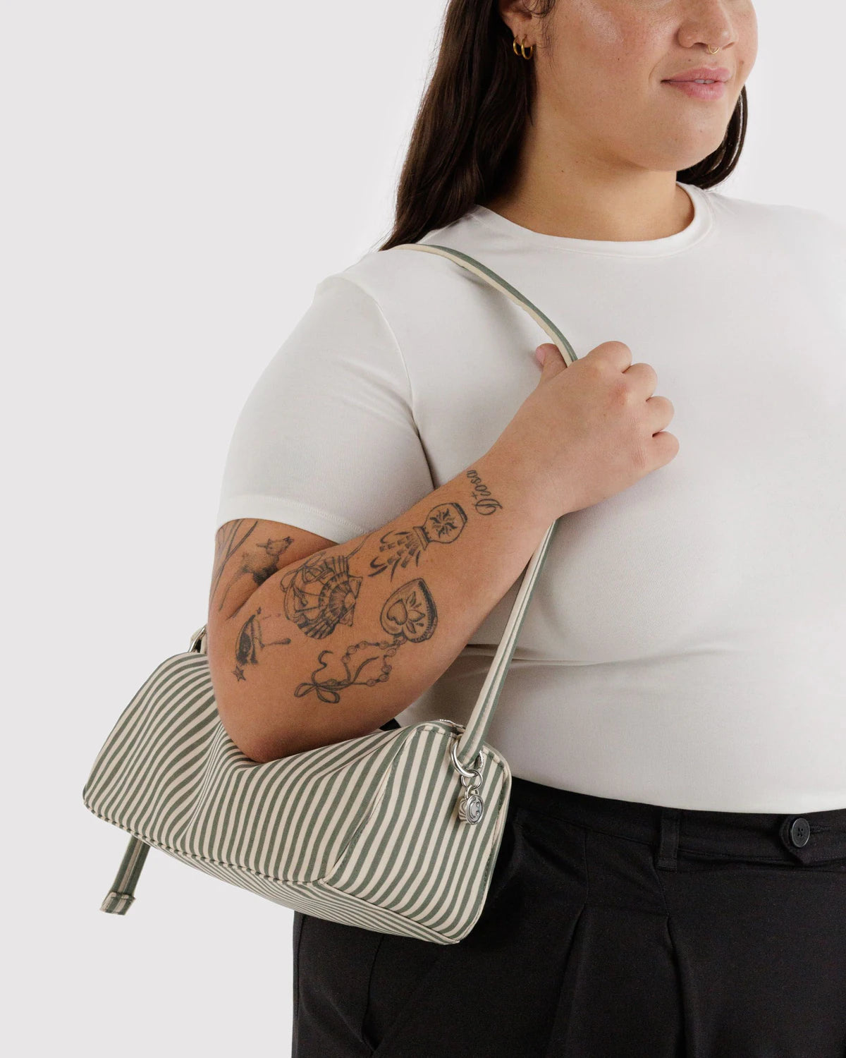Nylon Loaf Bag - Sage Stripe | Baggu