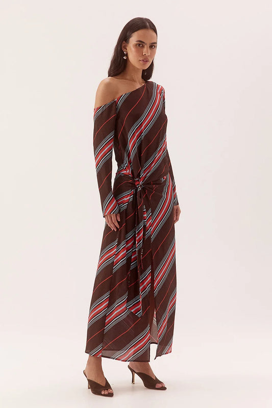 Zumi Long Sleeve Dress - Zumi Stripe Choc | Sovere
