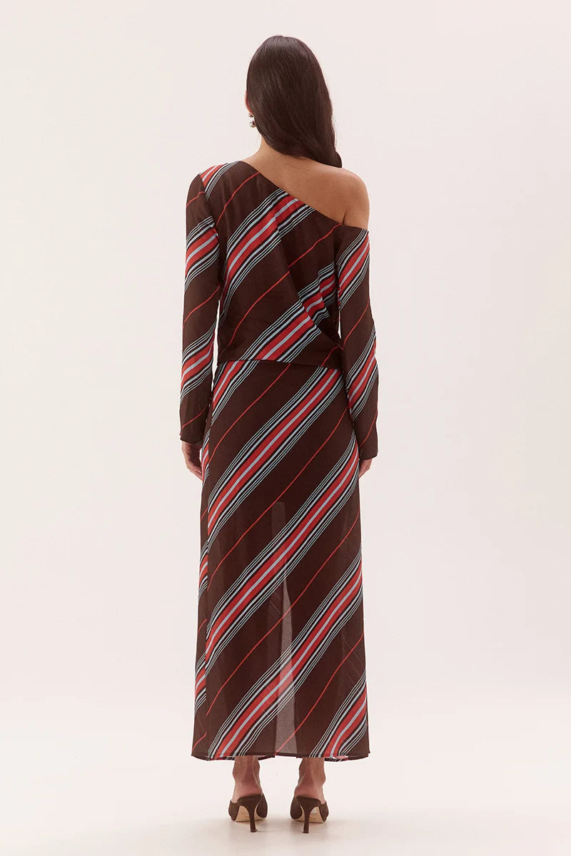 Zumi Long Sleeve Dress - Zumi Stripe Choc | Sovere