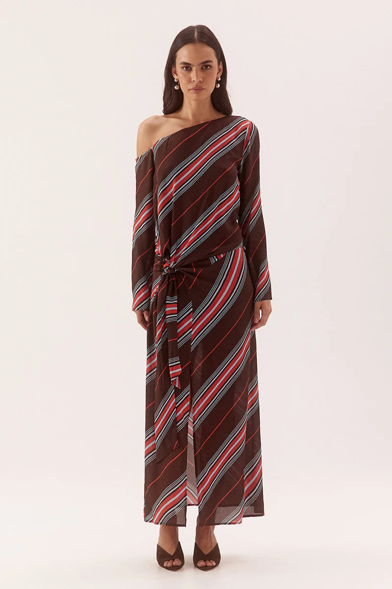 Zumi Long Sleeve Dress - Zumi Stripe Choc | Sovere