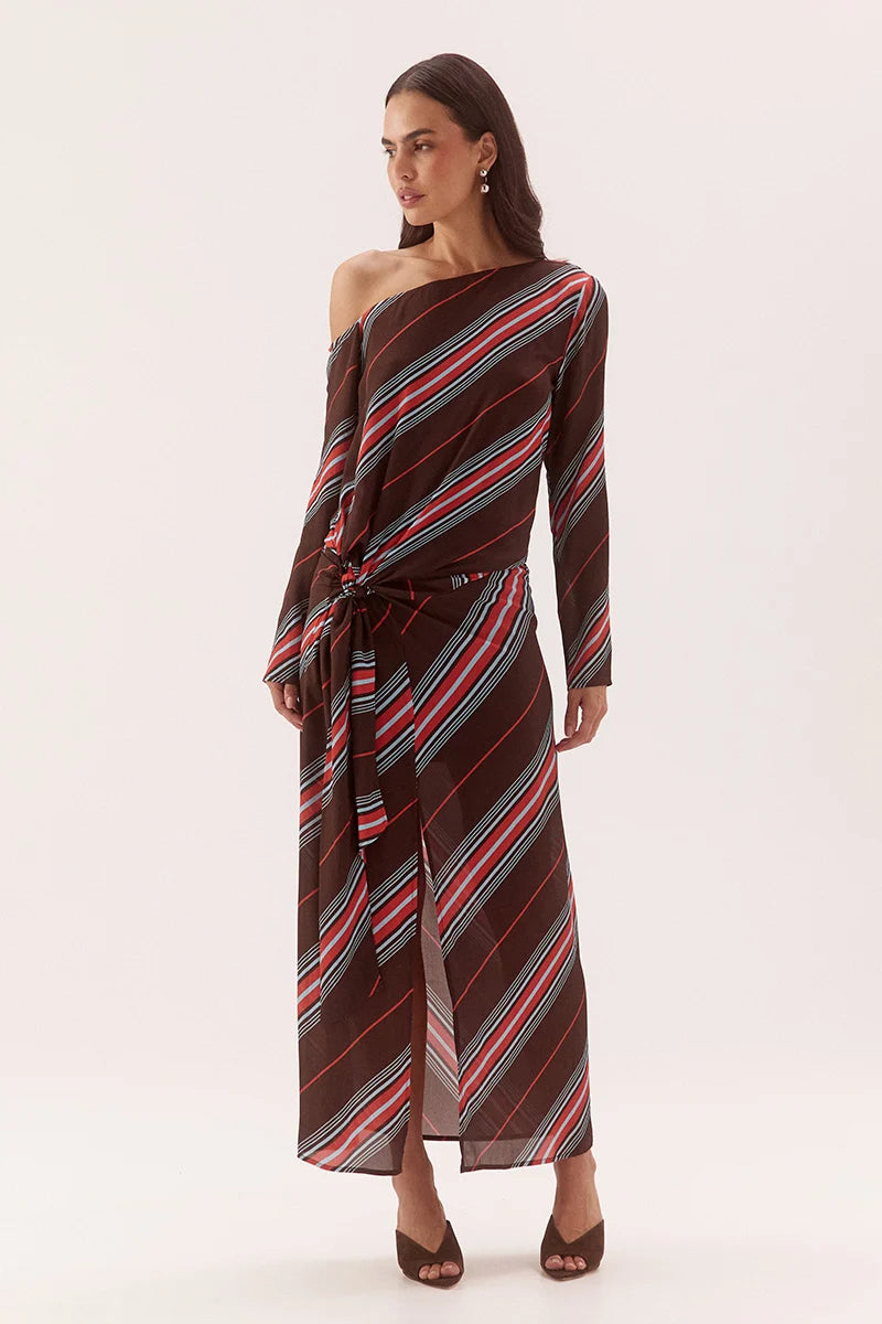 Zumi Long Sleeve Dress - Zumi Stripe Choc | Sovere