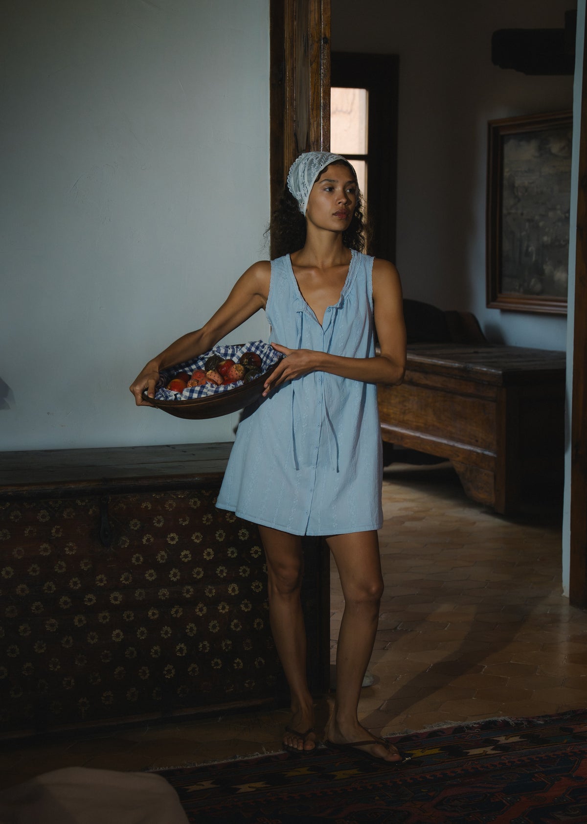 Martina Mini Dress - Stone Blue | Juni