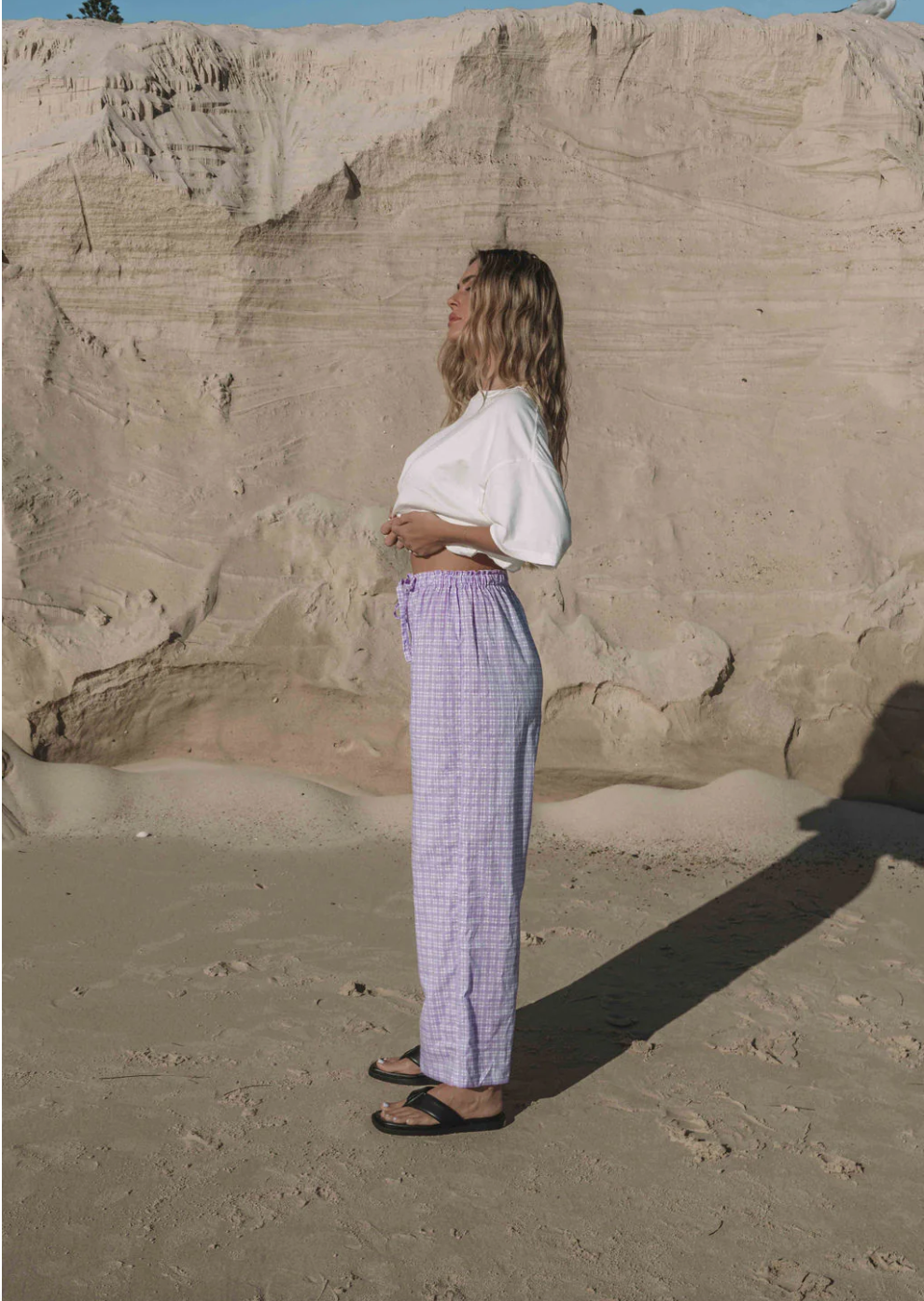 Bobbi Pant Lilac Gingham | The Hall Store