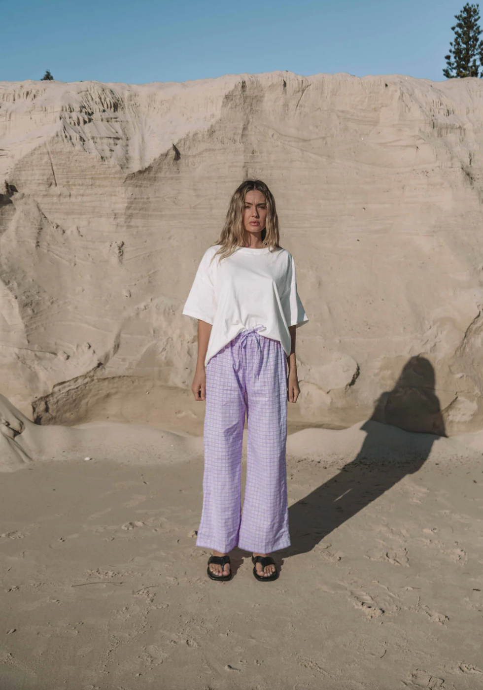 Bobbi Pant Lilac Gingham | The Hall Store