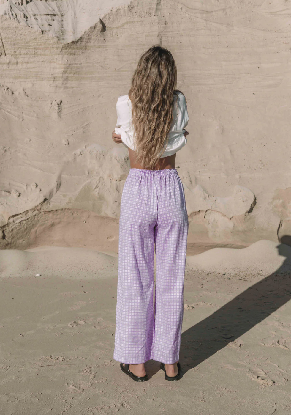 Bobbi Pant Lilac Gingham | The Hall Store