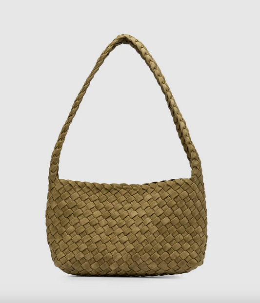 Luca Woven Shoulder Bag Moss | Brie Leon