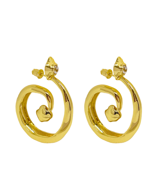 Gold Gaia Spiral Hoop Earrings Gold | Mountain & Moon