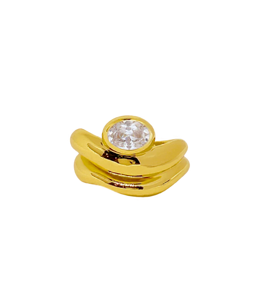 Mila Ring Gold | Mountain & Moon