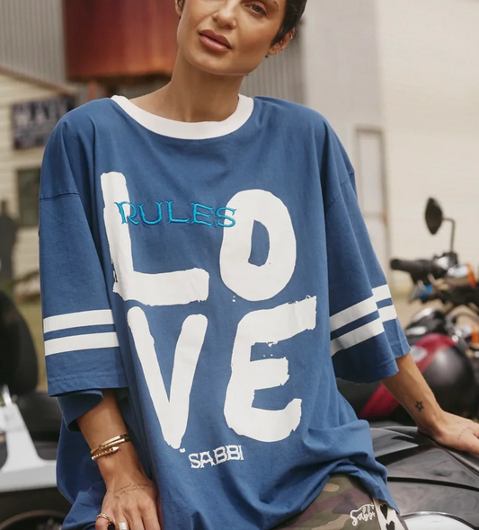 THE LOVE REVOLUTION TEE NAVY | SABBI THE STORE