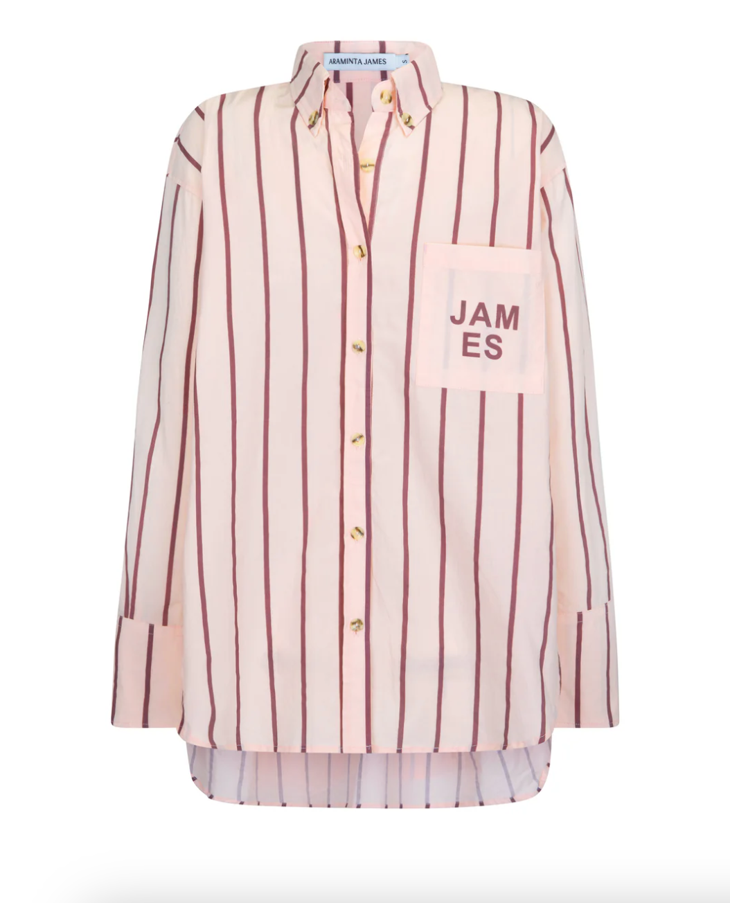 Alpine Cotton Stripe Shirt Light Blush | Araminta James
