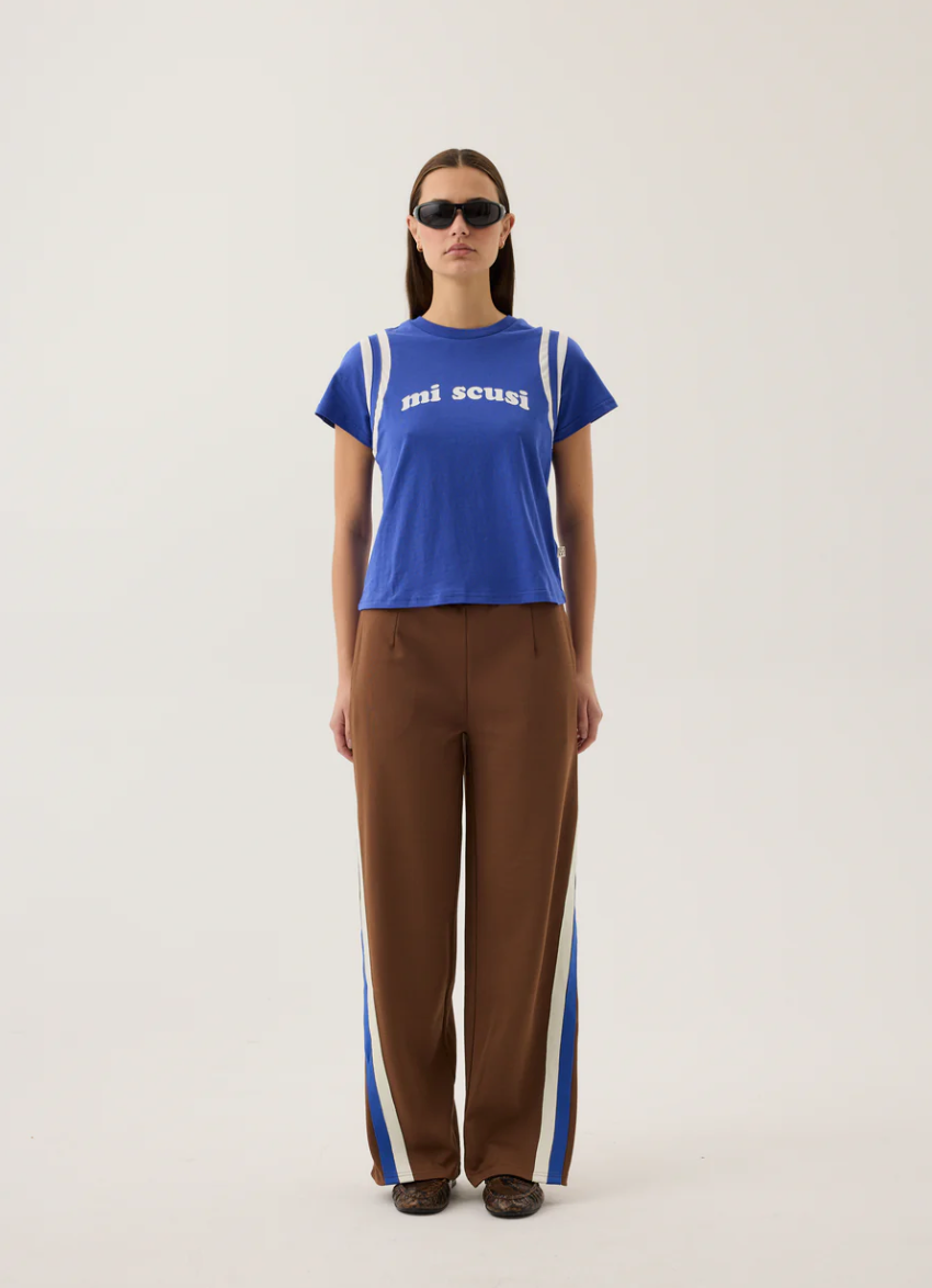 Mi Scusi Baby Tee - Ultramarine | Araminta James