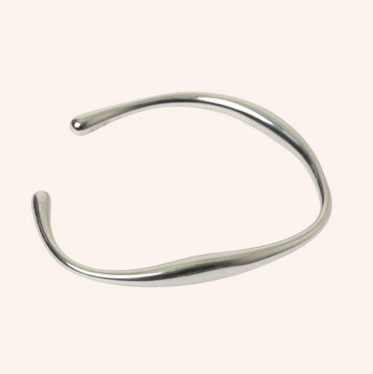 Abstract Cuff Bracelet in Silver Stainless Steel | We are Emte