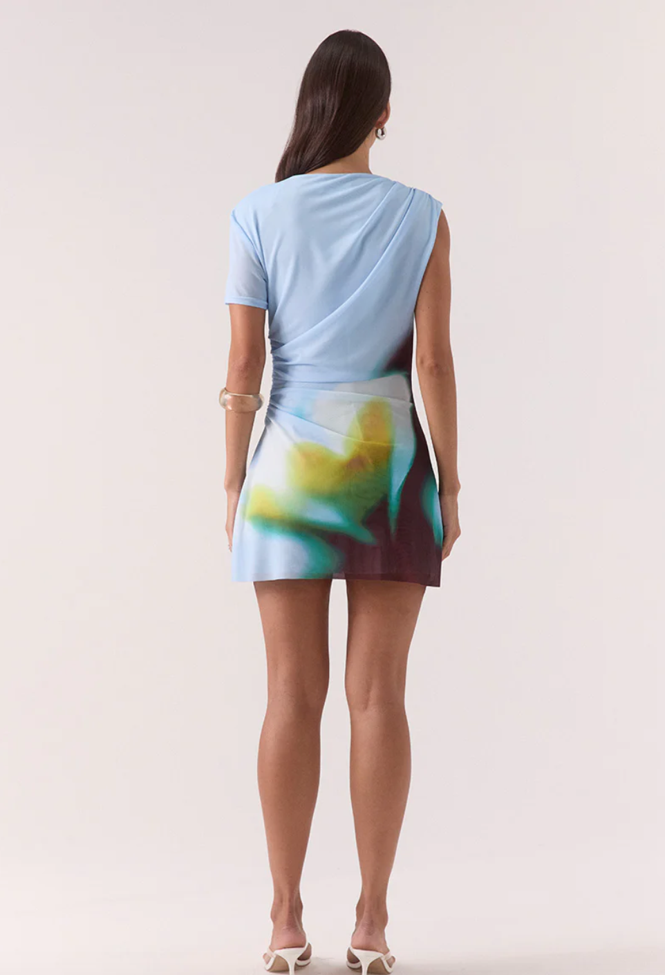 Zinnia Mesh Mini Dress Azure | Sovere