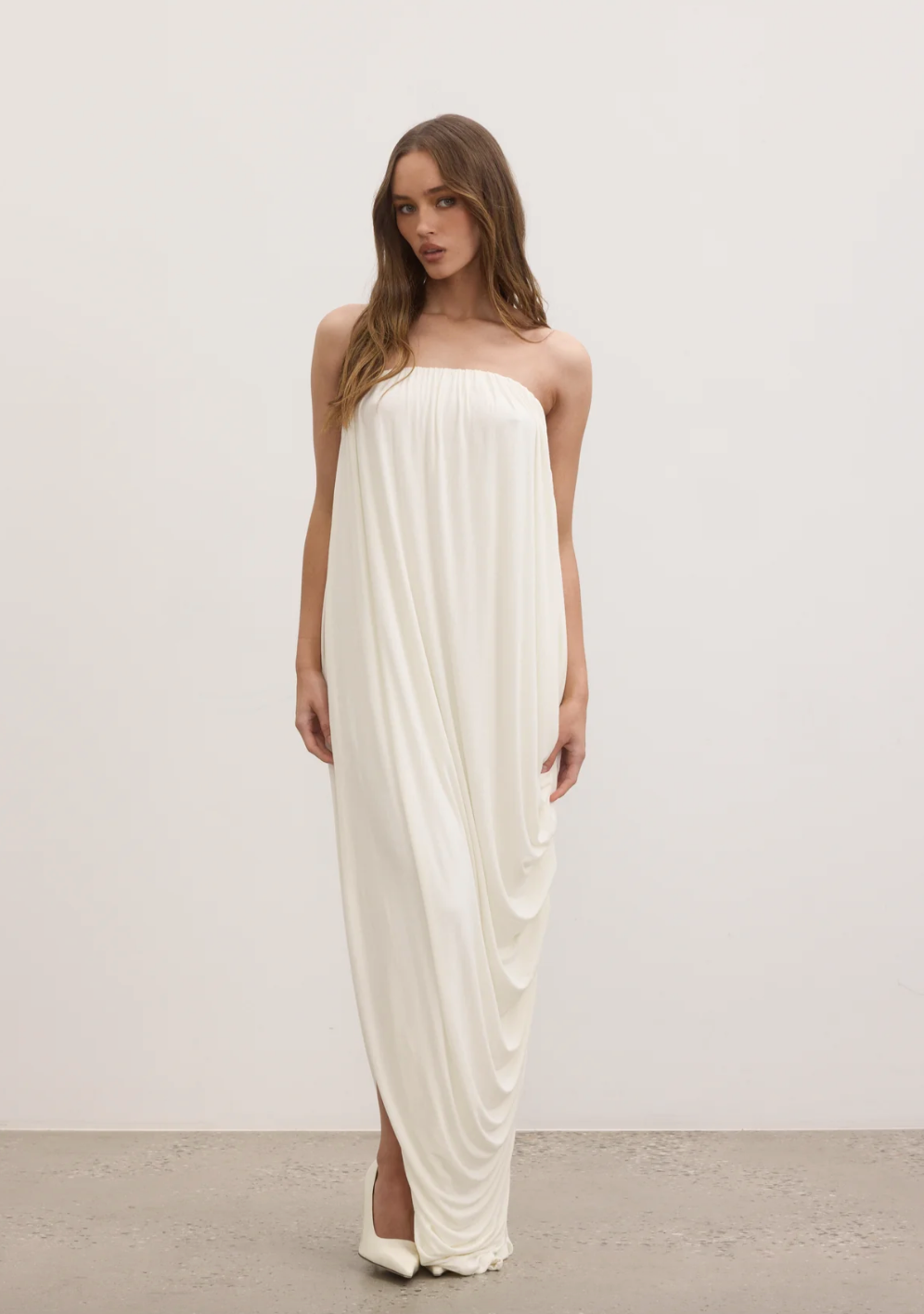 Callista Maxi Dress Ivory | Bayse