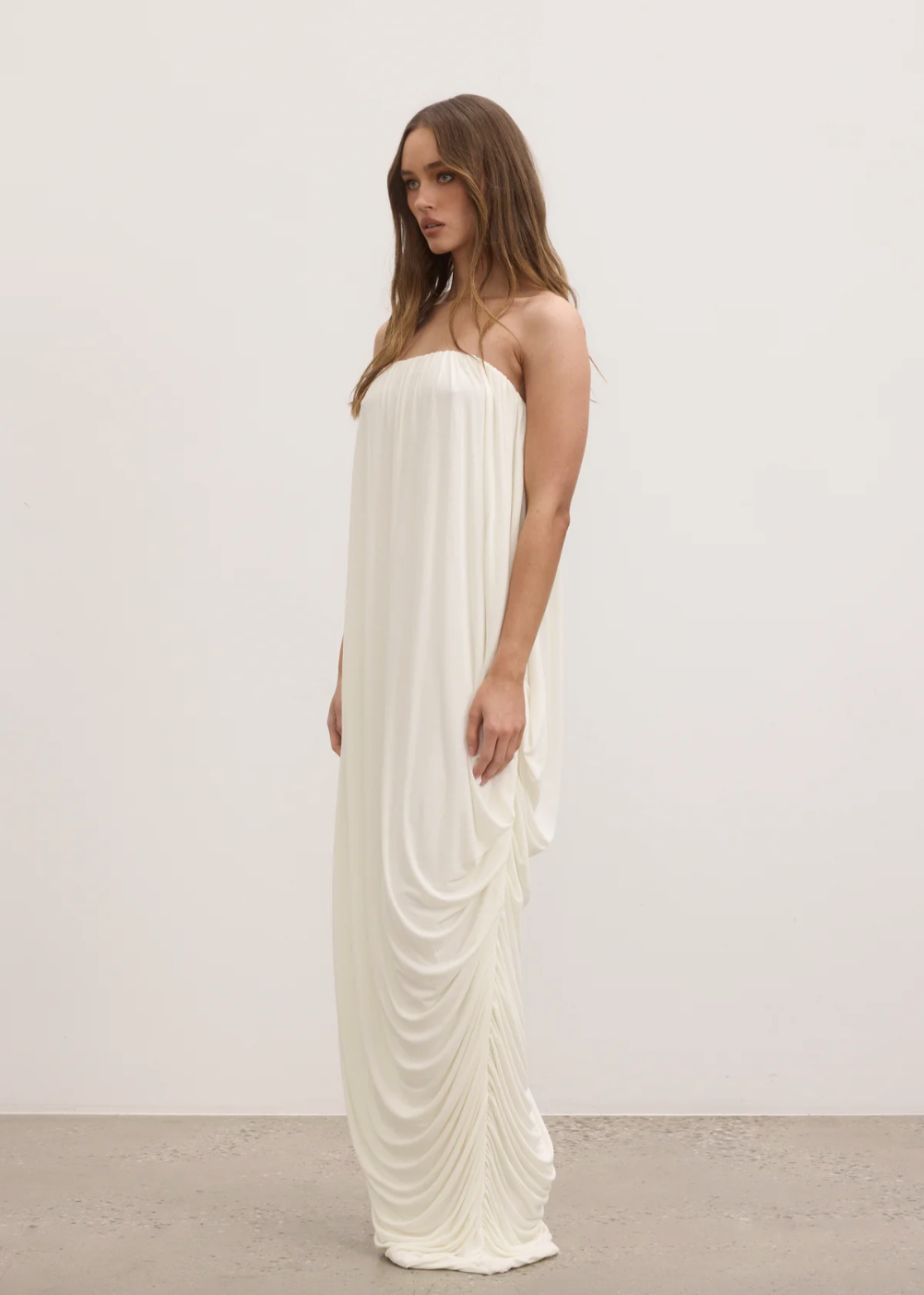 Callista Maxi Dress Ivory | Bayse