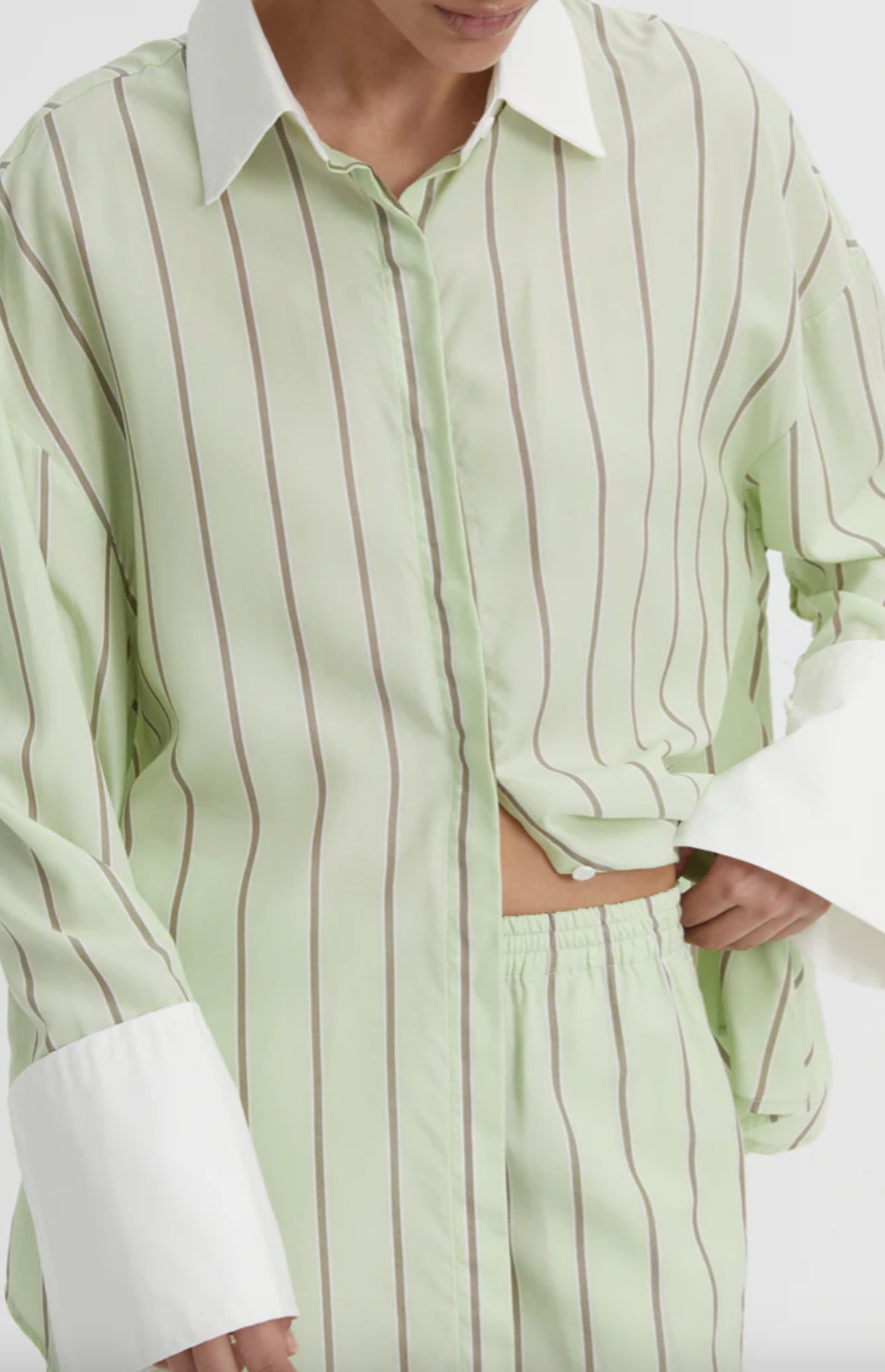 Opal Shirt Pistachio | Blanca