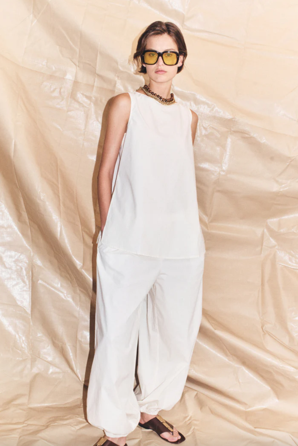 Yan Pants Cream | Blanca Studios