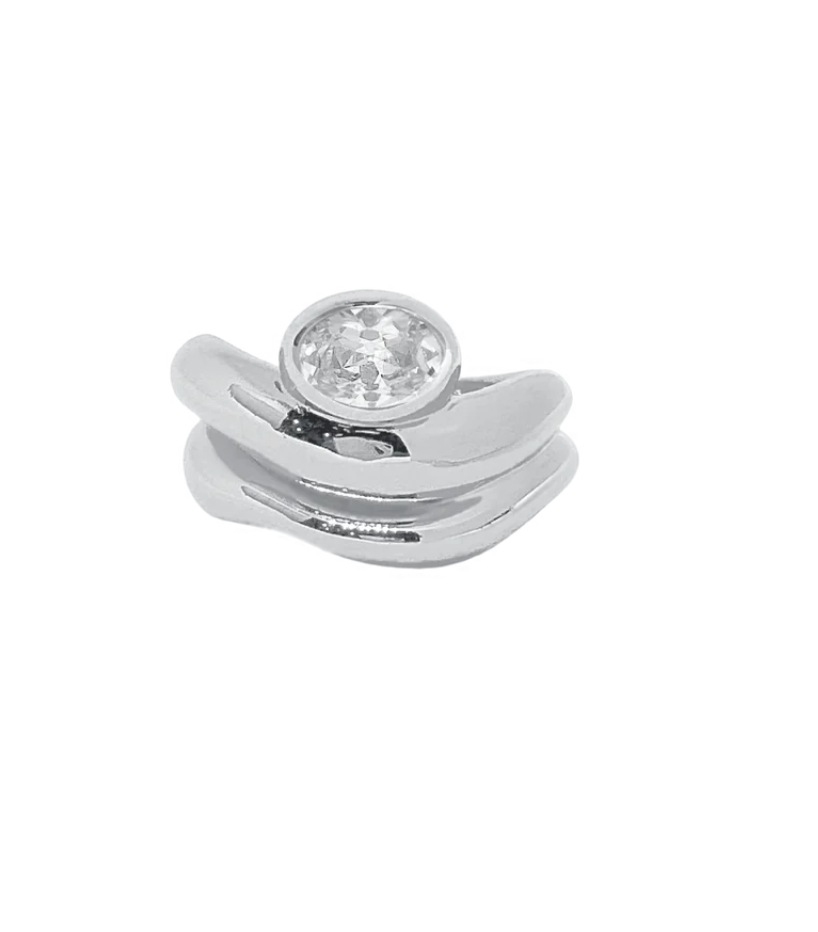 Mila Ring Silver | Mountain & Moon