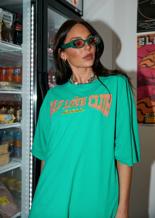 The Very Oversized Self Love Club Tee - Green | Sabbi