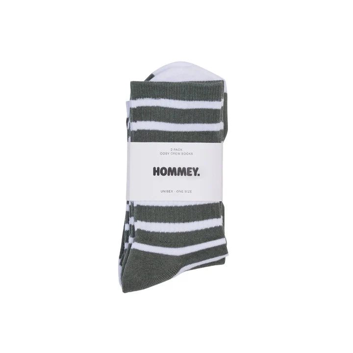 Socks 2 Pack Matcha Stripes | Hommey