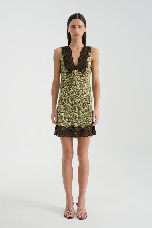 Annie Silk Mini Dress - Papillon | Rowie